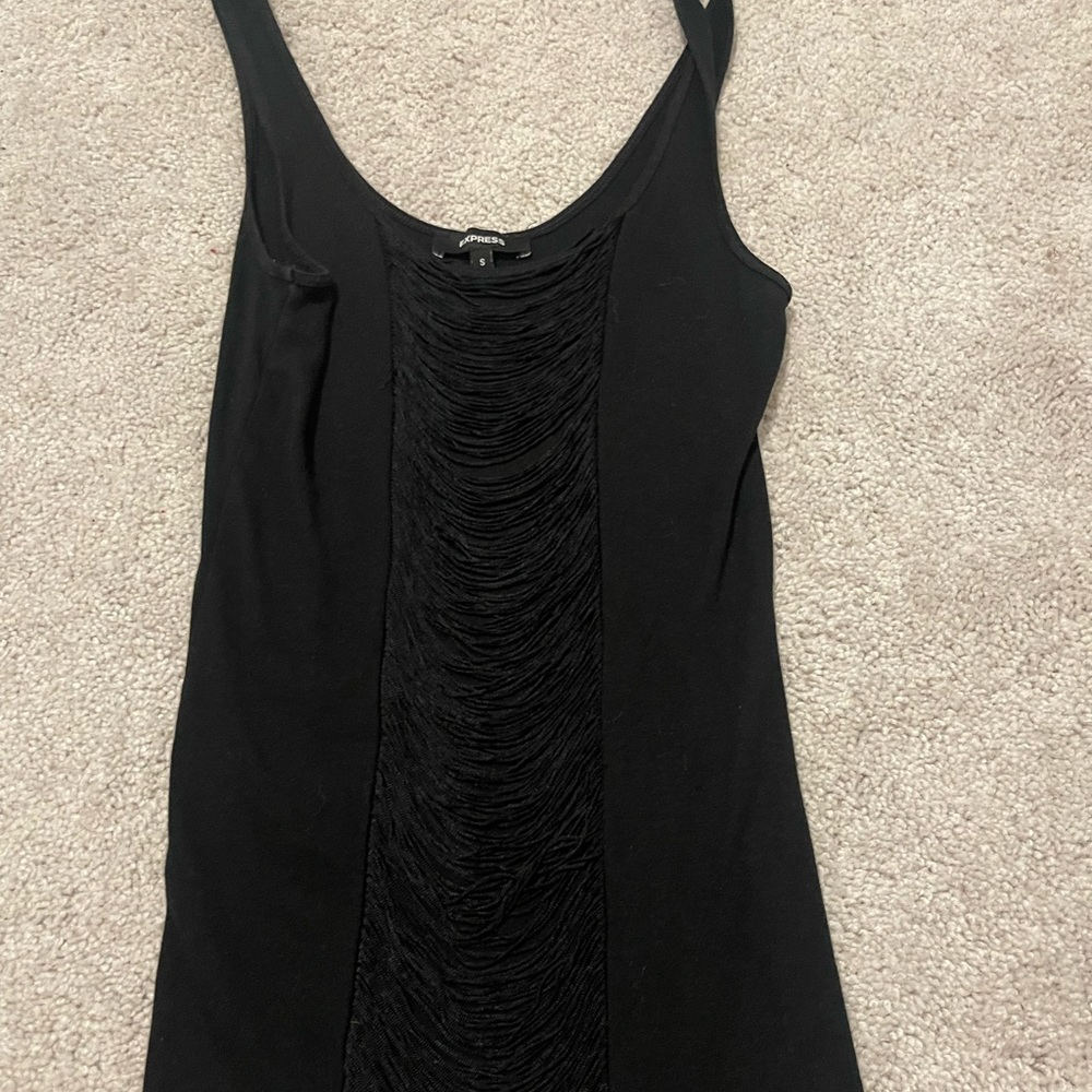 Express ribbed black tank